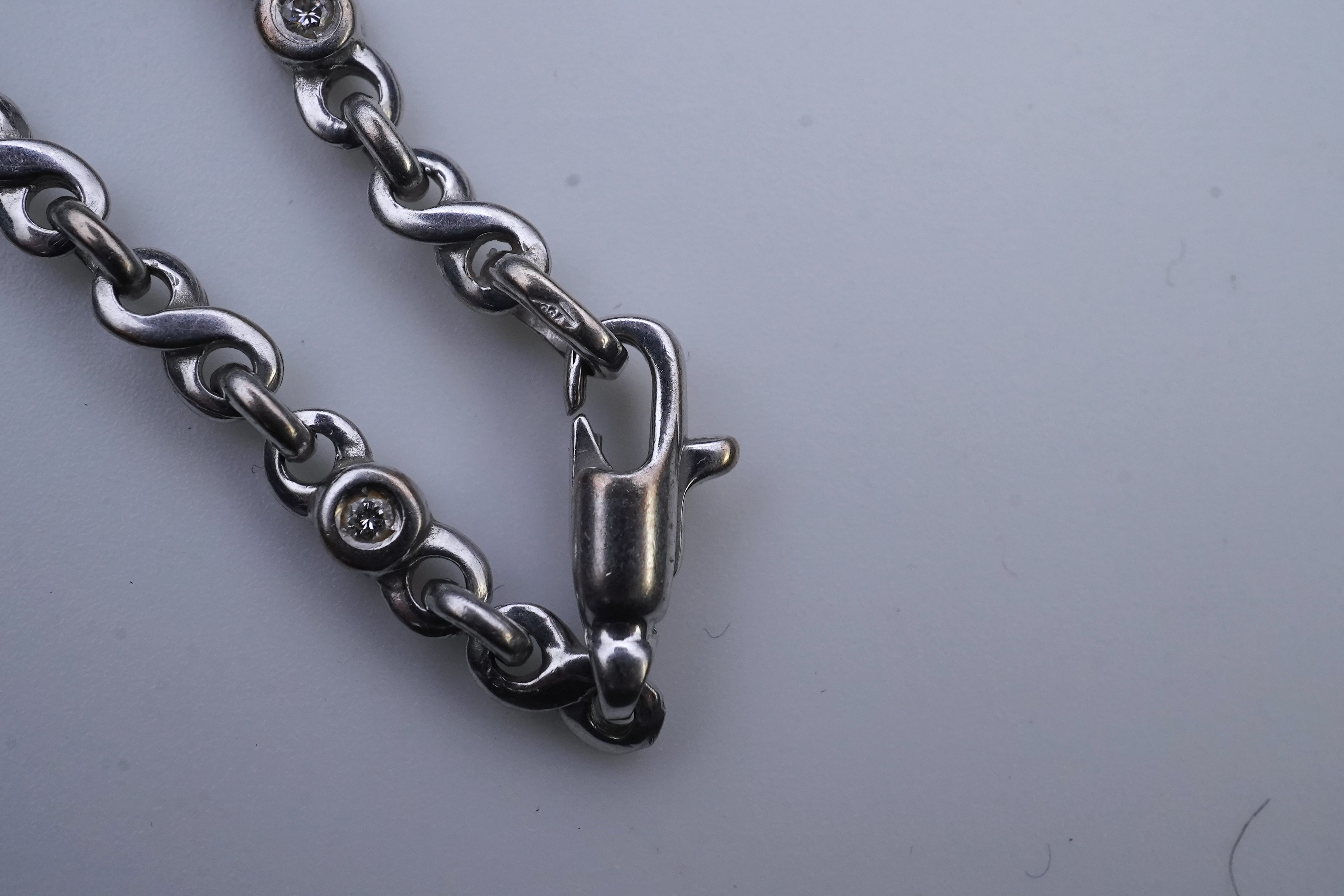 A white gold and diamond necklace